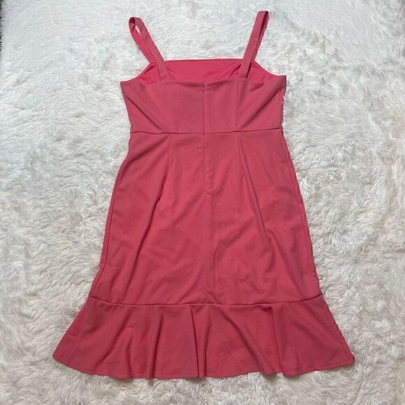 BCBG Pink Dress Ruffle Womens Size Large Sleeveless Flattering NEW with Tag - Picture 9 of 10